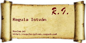 Regula István névjegykártya